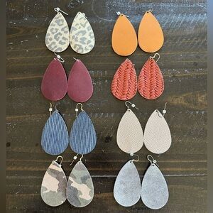 Nickel & Suede large teardrop earrings